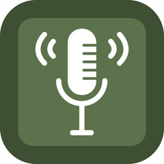 Wall Mural - Podcast Glyph Green Box Icon