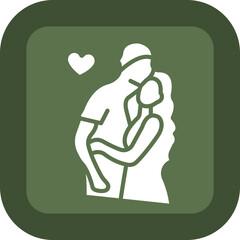 Poster - Hug Glyph Green Box Icon