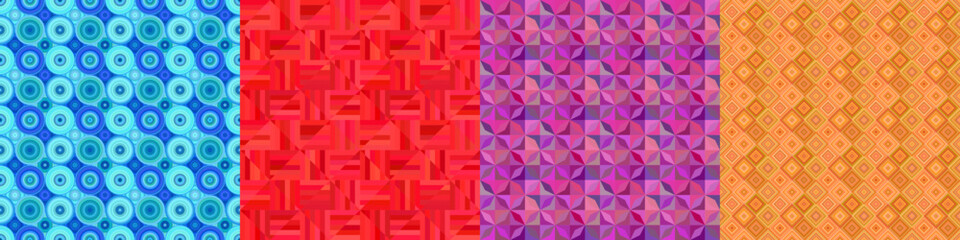 Poster - Seamless color geometric pattern set