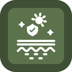 Sticker - Anti Uv Vector Glyph Green Box Icon