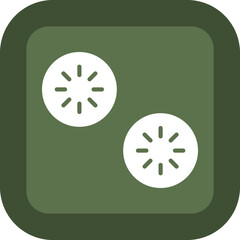 Wall Mural - Cucumber Vector Glyph Green Box Icon