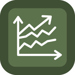 Poster - Line Graph Glyph Green Box Icon