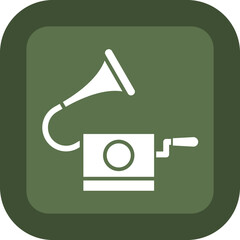 Poster - Gramophone Glyph Green Box Icon