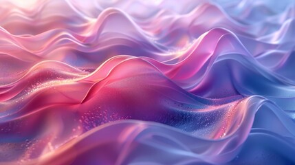 Poster - Featuring a dynamic and fluid abstract background with three-dimensional plastic waves in purple, pink, and blue hues.