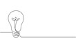 © Line emotion - lamp line art style , think . vector eps 10, Continuous one line drawing of light bulb vector illustration. Premium vector, Continuous one line drawing of light bulb vector illustration. Premium