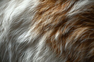 close-up of soft, white and brown fur texture, perfect for fashion, textiles, and luxury design proj