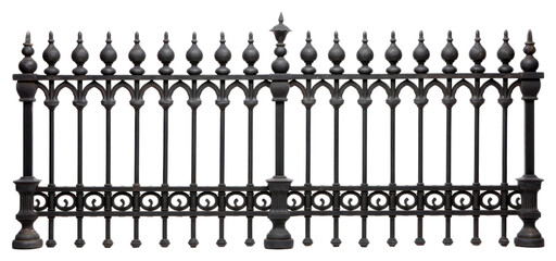 Wall Mural - PNG Iron fence gate white background architecture.