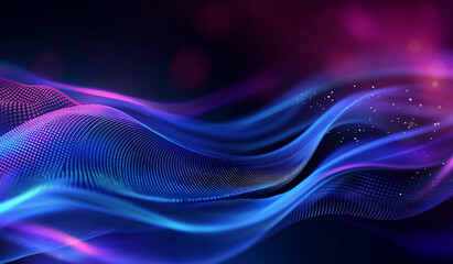 Poster - Abstract Wavy Lines in Blue and Purple

