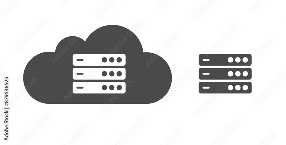 Server cloud computing icon vector graphic illustration, internet ...