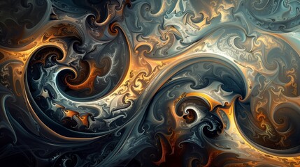 Poster - Blending swirls and intricate elements creates a unique design with refreshing and captivating visual appeal.