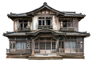 Sticker - PNG  Local japanese haunted house architecture building window.