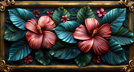 Sticker - Beautiful Stained Glass Flower Artwork