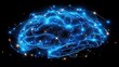 © Ai-Pixel - Digital rendering of a glowing neural network shaped like a brain, representing artificial intelligence and science technology.