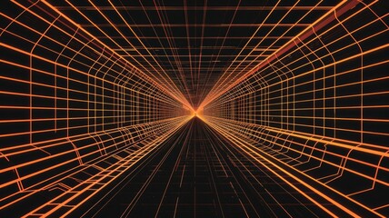 Wall Mural - Abstract futuristic digital grid with glowing lines, perfect for technology and data-related visuals. AIG53M