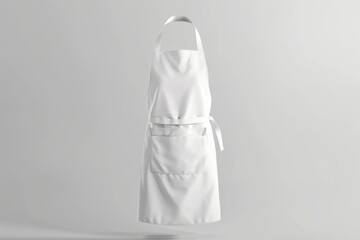 White blank apron, apron mockup on white background