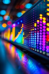 Poster - abstract colorful led display light technology background.