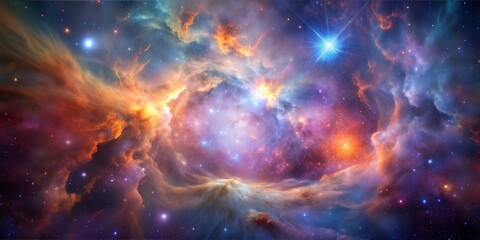 Wall Mural - vibrant cosmic nebula with bright stars