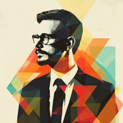 Poster - Abstract geomatic vector businessman Colorful