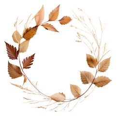 Sticker - PNG Real Pressed autumn leaves wreath plant leaf.