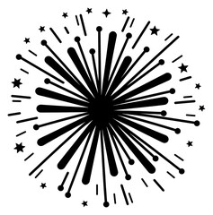 Poster - PNG Firework logo icon silhouette fireworks white background.