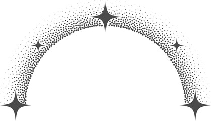 Wall Mural - magic stars elements with sparks and celestial frame. shape with glitter. bohemian mystic arch with 