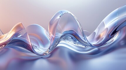 Poster - An abstract glass wave illustration in 3D.