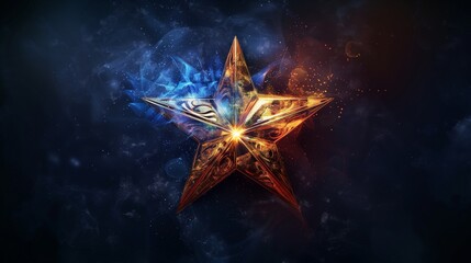 Poster - star combined with other elements creates a captivating and unique design, blending various influenc