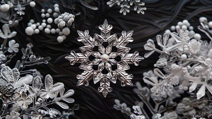 Poster - The snowflake combines with other elements to add elegance and uniqueness to the design.