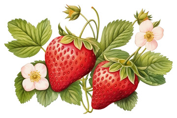 Canvas Print - PNG Strawberry fruit plant food.