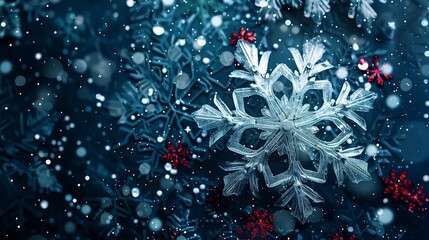 Poster - Snowflakes combined with various elements create a unique look, resulting in an enchanting visual.