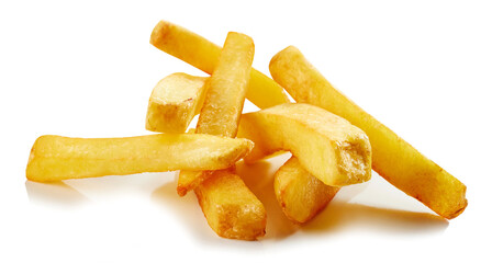 Poster - fried potatoes on white background