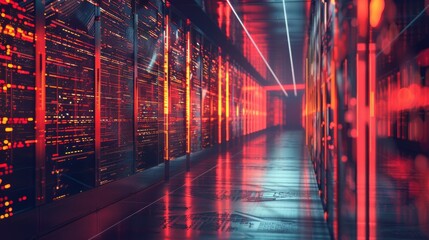 Poster - concept of internet infrastructure with abstract technology background. 3d rendering.