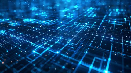 Poster - 4k animation of an abstract digital data plexus technology background with low polygonal lines and d