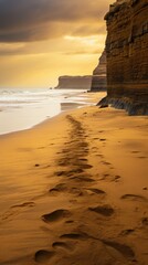 Wall Mural - a pier with a sunset in the background and a sign that says  sunset .