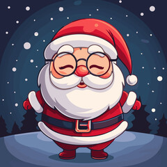 Sticker - Cute Cartoon Christmas Santa Claus Illustration