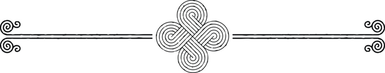 Wall Mural - Celtic Double Lines and Spiral Knot Header Border