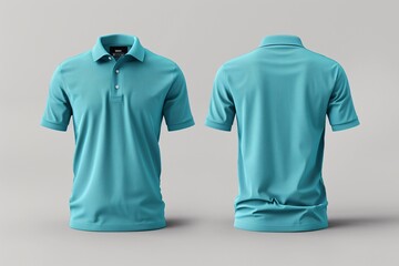 Sticker - Stylish Turquoise Polo Shirt Displayed from Front and Back