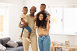 © peopleimages.com - Black family, kids and portrait in home with mother, father and brother or sibling in lounge. Together, parents and children in living room for love and support and development or safety in morning