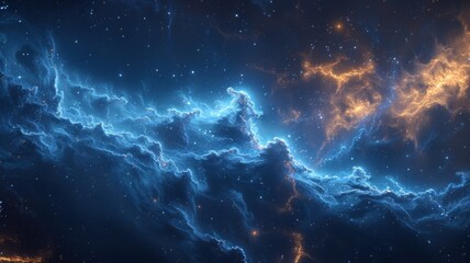 Fantastic galactic background style, blue and black, photo. Generative AI