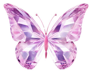 Canvas Print - PNG Butterfly shape gemstone crystal white background accessories.