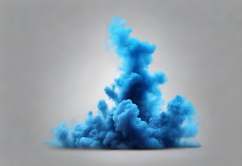 Poster - Blue smoke on a plain background