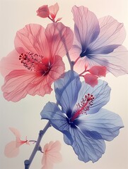 Wall Mural - hibiscus flower isolated on white