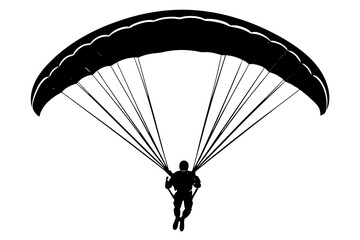 Wall Mural - Ski parachute gliding silhouette vector, paraglider vector illustration, Paragliding Parachute Silhouette