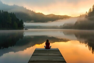 Canvas Print - Contemplative Morning on the Dock