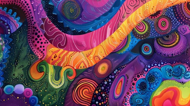 A rainbow combined with other patterns creates a vibrant, unique, and eye-catching appearance.