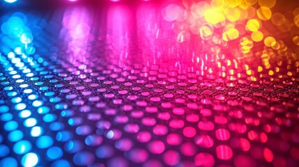 Leinwandbilder - pink surface with out-of-focus colored lights, creating a bokeh effect