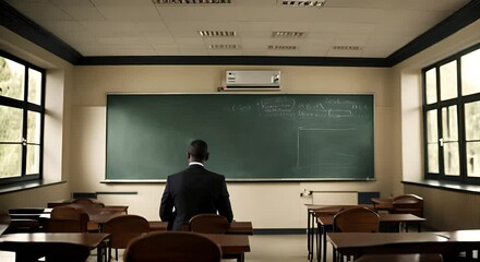 Wall Mural - Teacher in class at school.