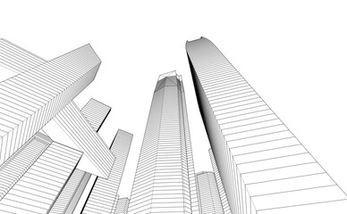 Wall Mural - city architecture vector 3d illustration