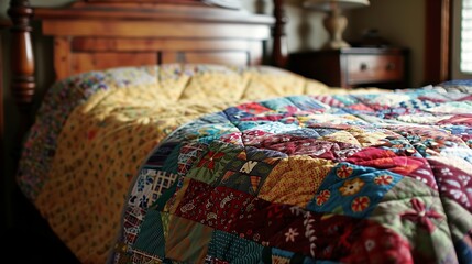 Poster - Quilts add tradition and warmth to home decor, making spaces feel cozy with their rich textures and patterns.