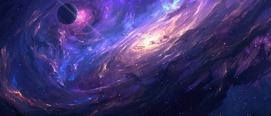 Wall Mural - power and energy of swirling galaxies and dark matter in space come alive in this cosmic voyage image perfect for capturing the beauty of the universe